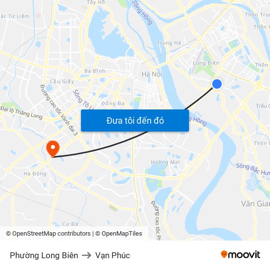 Phường Long Biên to Vạn Phúc map