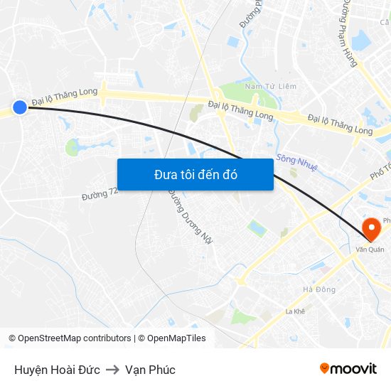 Huyện Hoài Đức to Vạn Phúc map