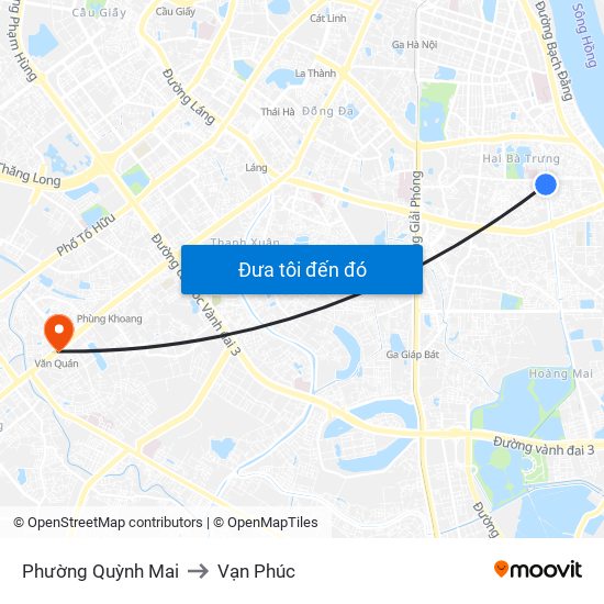 Phường Quỳnh Mai to Vạn Phúc map