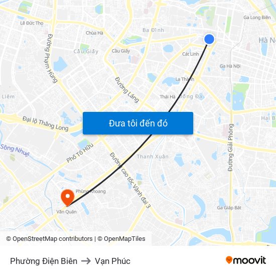 Phường Điện Biên to Vạn Phúc map