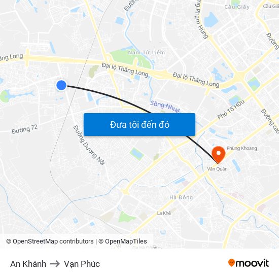 An Khánh to Vạn Phúc map