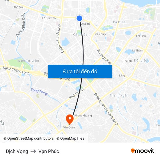 Dịch Vọng to Vạn Phúc map