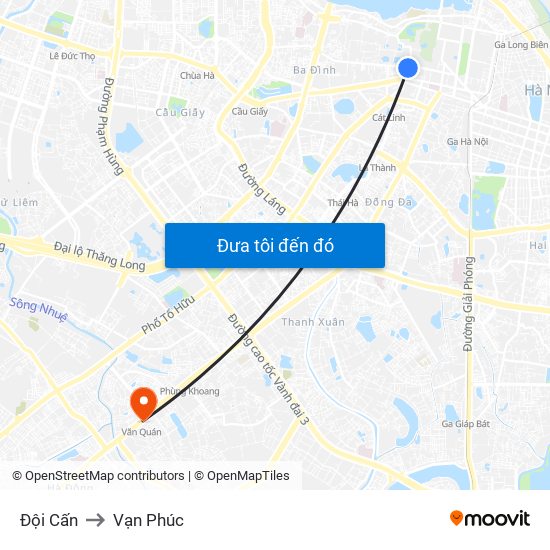 Đội Cấn to Vạn Phúc map