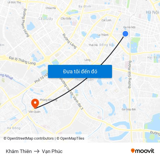 Khâm Thiên to Vạn Phúc map