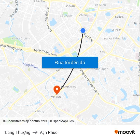 Láng Thượng to Vạn Phúc map
