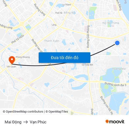 Mai Động to Vạn Phúc map