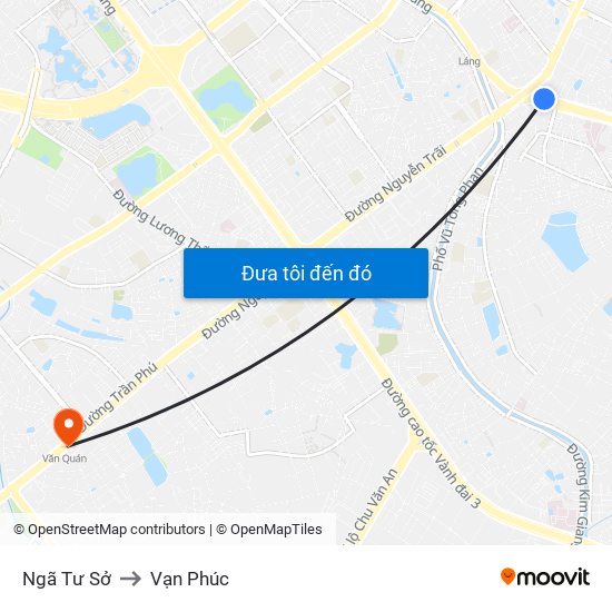 Ngã Tư Sở to Vạn Phúc map