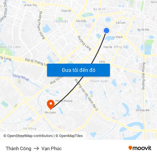 Thành Công to Vạn Phúc map