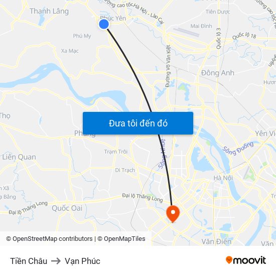 Tiền Châu to Vạn Phúc map