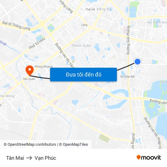 Tân Mai to Vạn Phúc map