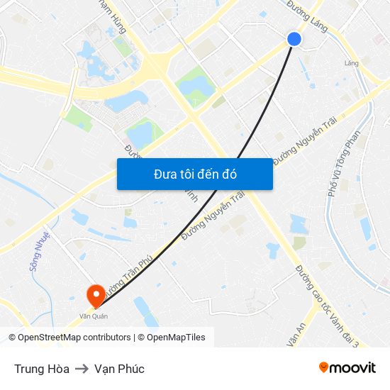 Trung Hòa to Vạn Phúc map