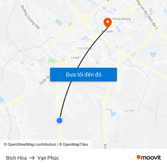 Bích Hòa to Vạn Phúc map