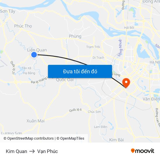 Kim Quan to Vạn Phúc map