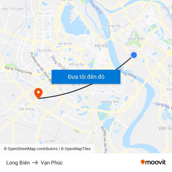 Long Biên to Vạn Phúc map