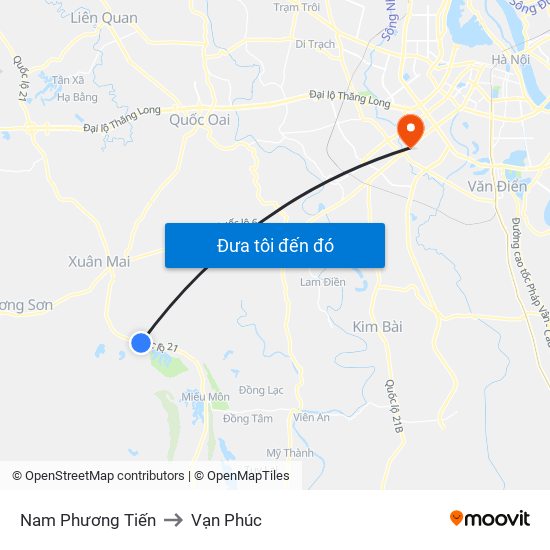 Nam Phương Tiến to Vạn Phúc map