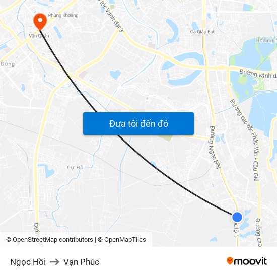Ngọc Hồi to Vạn Phúc map