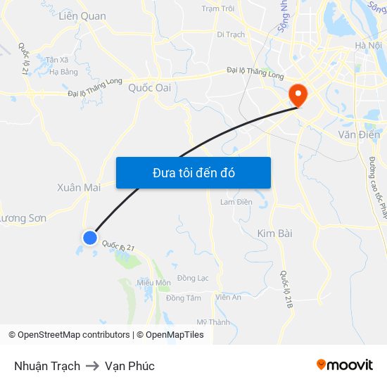 Nhuận Trạch to Vạn Phúc map