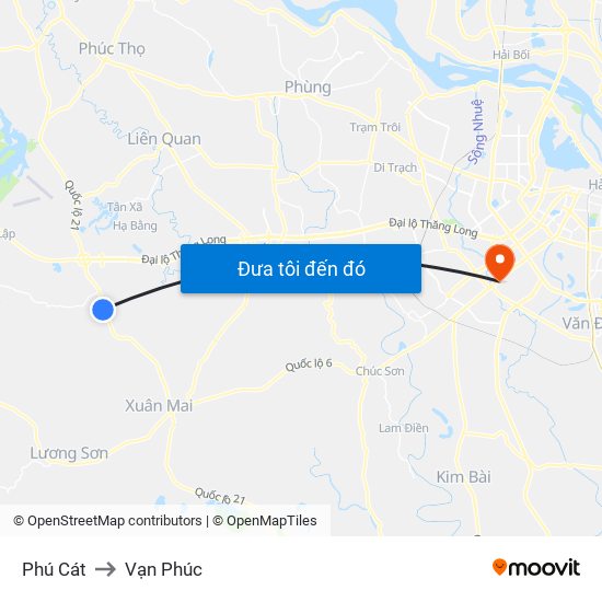 Phú Cát to Vạn Phúc map