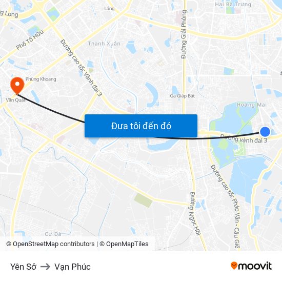 Yên Sở to Vạn Phúc map