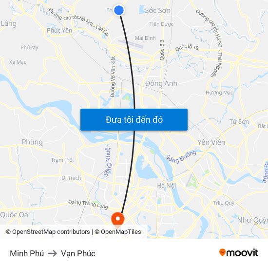 Minh Phú to Vạn Phúc map