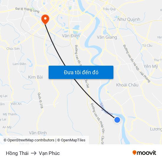 Hồng Thái to Vạn Phúc map