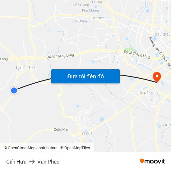 Cấn Hữu to Vạn Phúc map