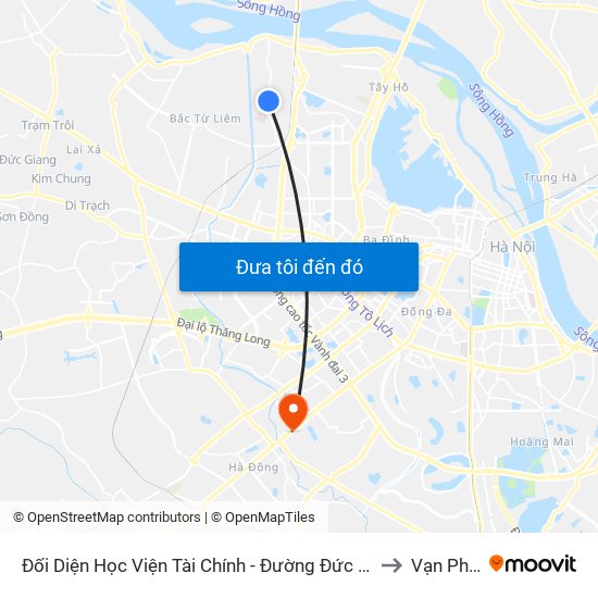 Đối Diện Học Viện Tài Chính - Đường Đức Thắng to Vạn Phúc map