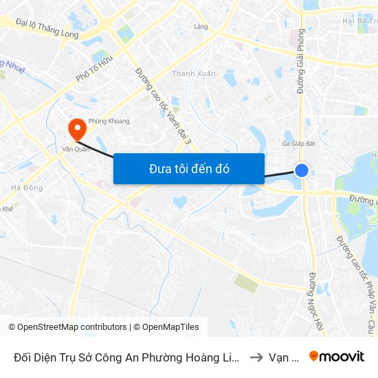 Đối Diện Trụ Sở Công An Phường Hoàng Liệt- 1277 Giải Phóng to Vạn Phúc map