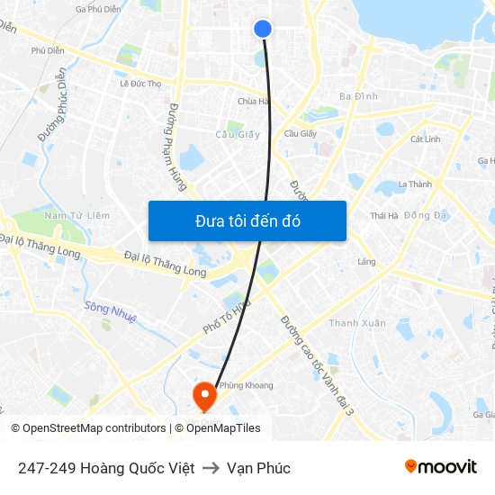 247-249 Hoàng Quốc Việt to Vạn Phúc map