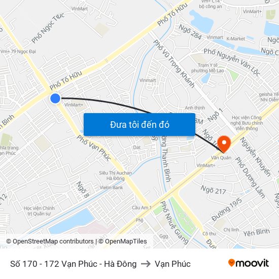 Số 170 - 172 Vạn Phúc - Hà Đông to Vạn Phúc map