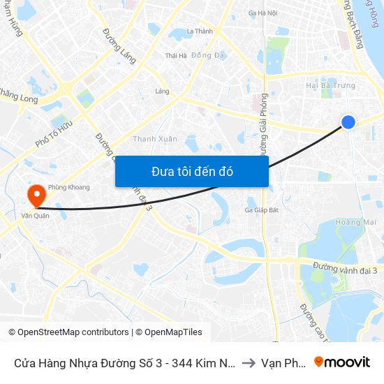 Cửa Hàng Nhựa Đường Số 3 - 344 Kim Ngưu to Vạn Phúc map