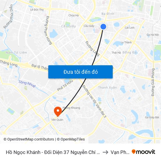 Hồ Ngọc Khánh - Đối Diện 37 Nguyễn Chí Thanh to Vạn Phúc map