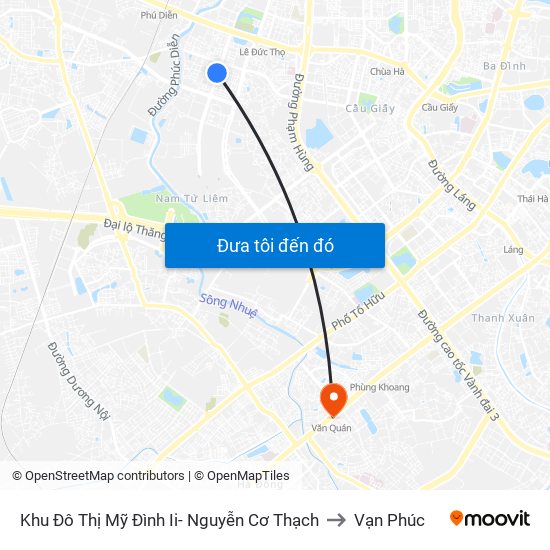 Khu Đô Thị Mỹ Đình Ii- Nguyễn Cơ Thạch to Vạn Phúc map