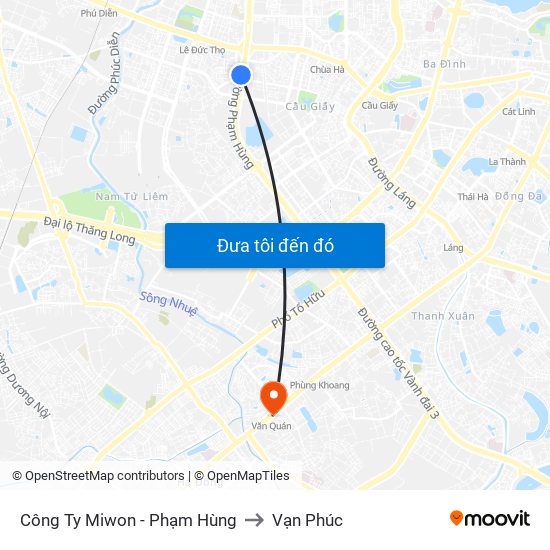 Bệnh Viện Đa Khoa Y Học Cổ Truyền - 6 Phạm Hùng to Vạn Phúc map