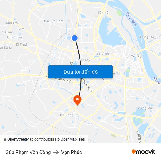 36a Phạm Văn Đồng to Vạn Phúc map