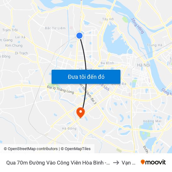 Qua 70m Đường Vào Công Viên Hòa Bình - Phạm Văn Đồng to Vạn Phúc map