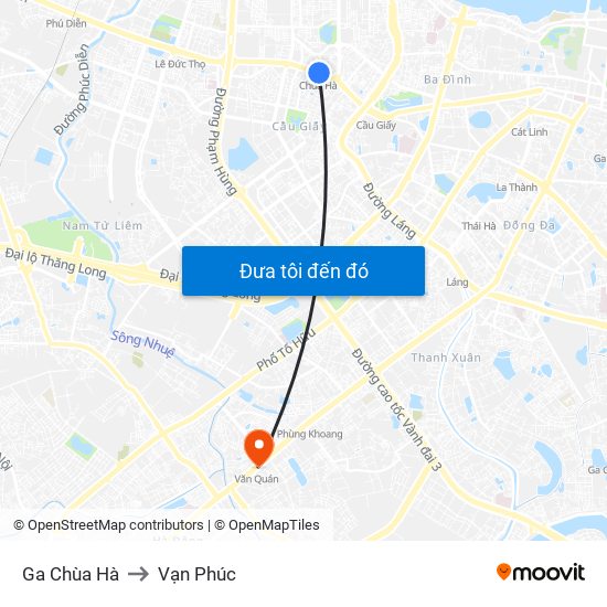 Ga Chùa Hà to Vạn Phúc map