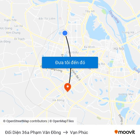 Đối Diện 36a Phạm Văn Đồng to Vạn Phúc map