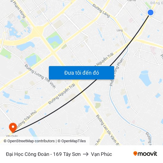 Đại Học Công Đoàn - 169 Tây Sơn to Vạn Phúc map