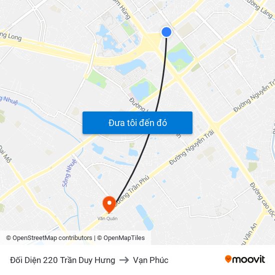 Đối Diện 220 Trần Duy Hưng to Vạn Phúc map