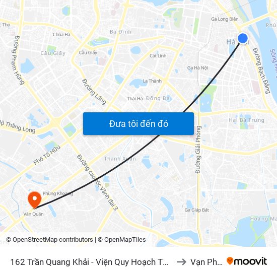 162 Trần Quang Khải - Viện Quy Hoạch Thủy Lợi to Vạn Phúc map