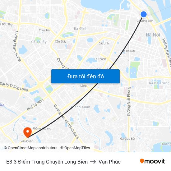 E3.3 Điểm Trung Chuyển Long Biên to Vạn Phúc map