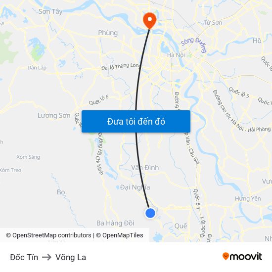 Đốc Tín to Võng La map