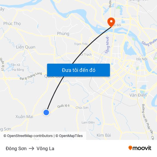 Đông Sơn to Võng La map