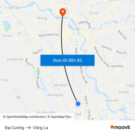 Đại Cường to Võng La map