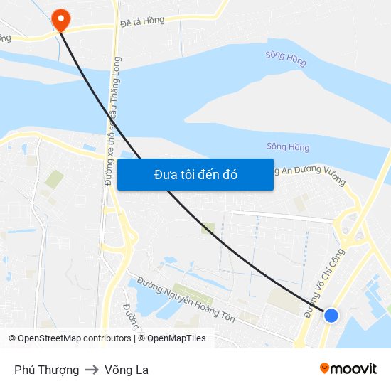 Phú Thượng to Võng La map