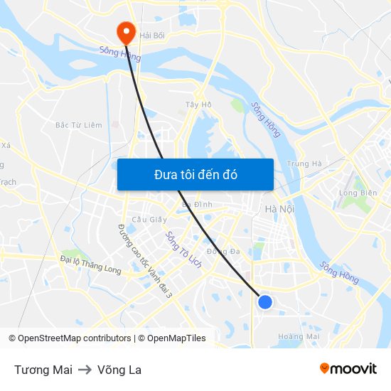 Tương Mai to Võng La map