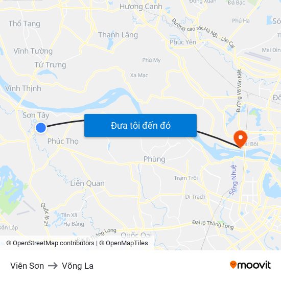 Viên Sơn to Võng La map