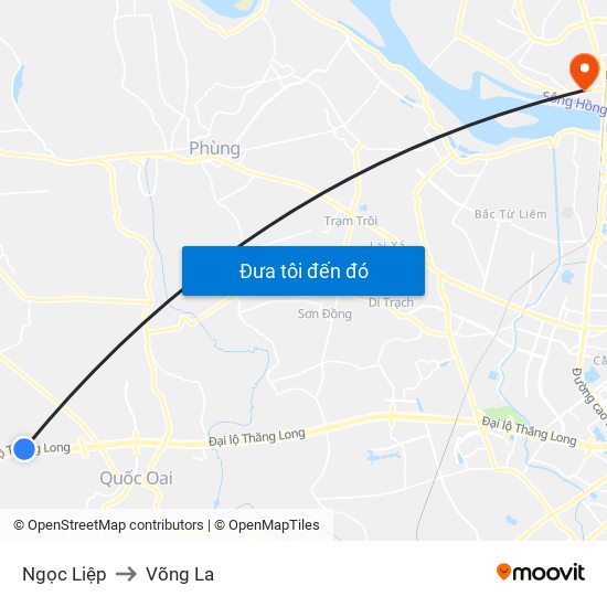 Ngọc Liệp to Võng La map