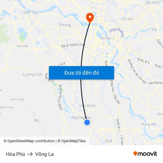 Hòa Phú to Võng La map